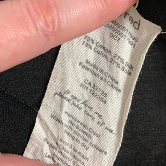 Aritzia Wilfred Blouse Half Button Front Long Sleeve Sheer Black Size XS - Picture 9 of 13